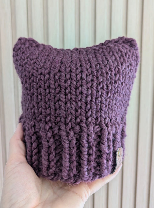 'Kitty' Child Size Age 3-7 Winter Beanie - Fig