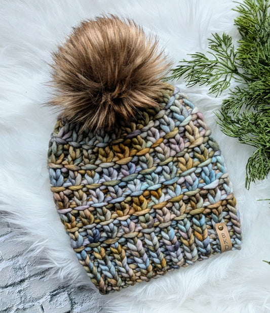 Luxury "Switch" Reversible Adult Winter Beanie Blue