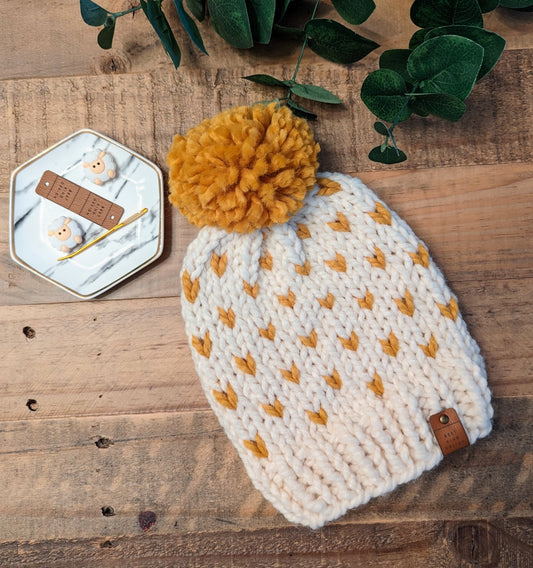 'Little Hearts' Toddler Size Winter Beanie