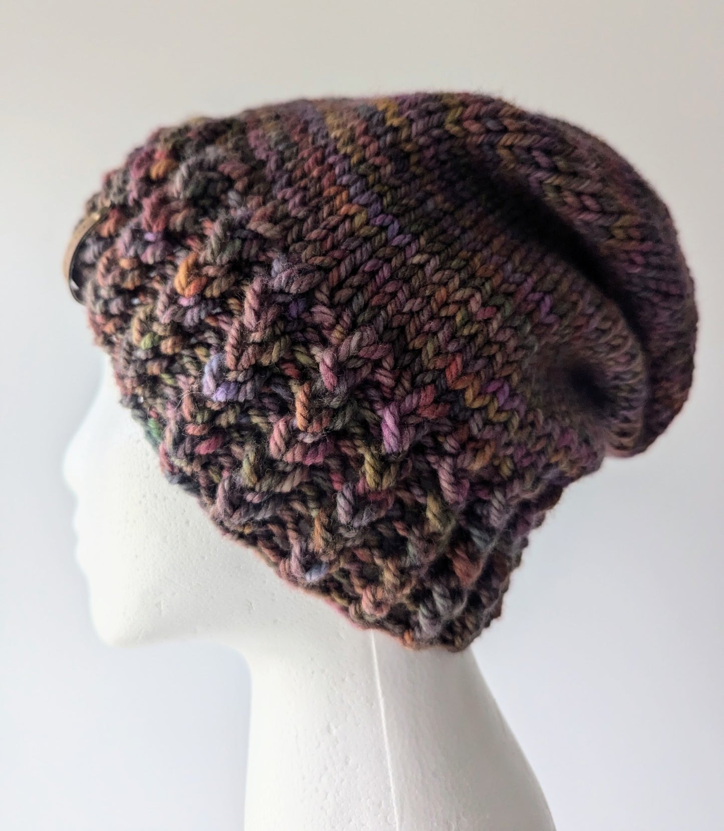 Twisty Slouch Beanie Knitting Pattern