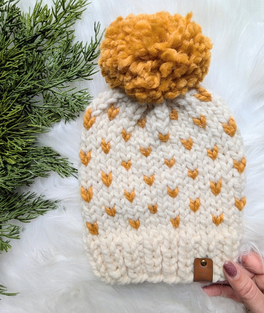 'Little Hearts' Toddler Size Winter Beanie