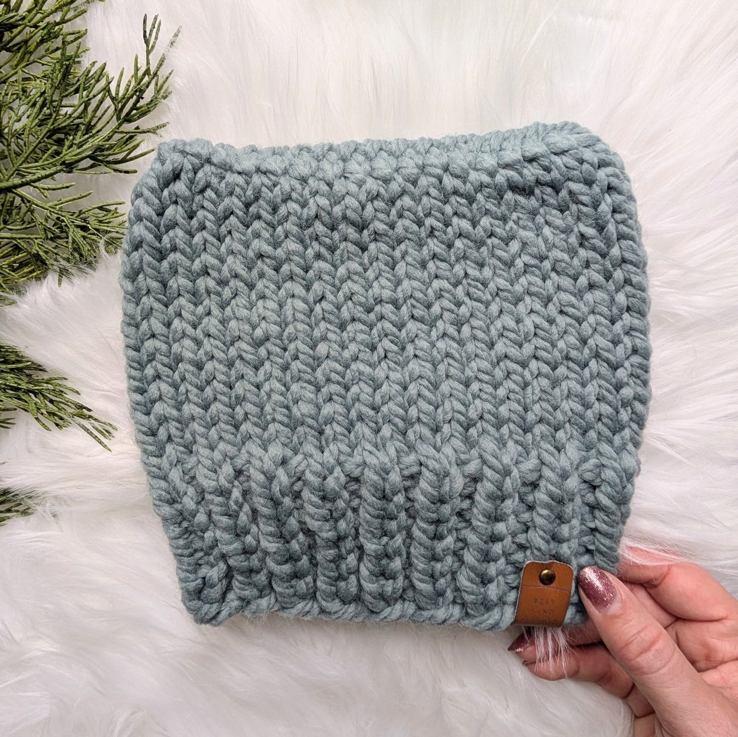 'Kitty' Child Size Age 3-7 Winter Beanie - Duck Egg Blue