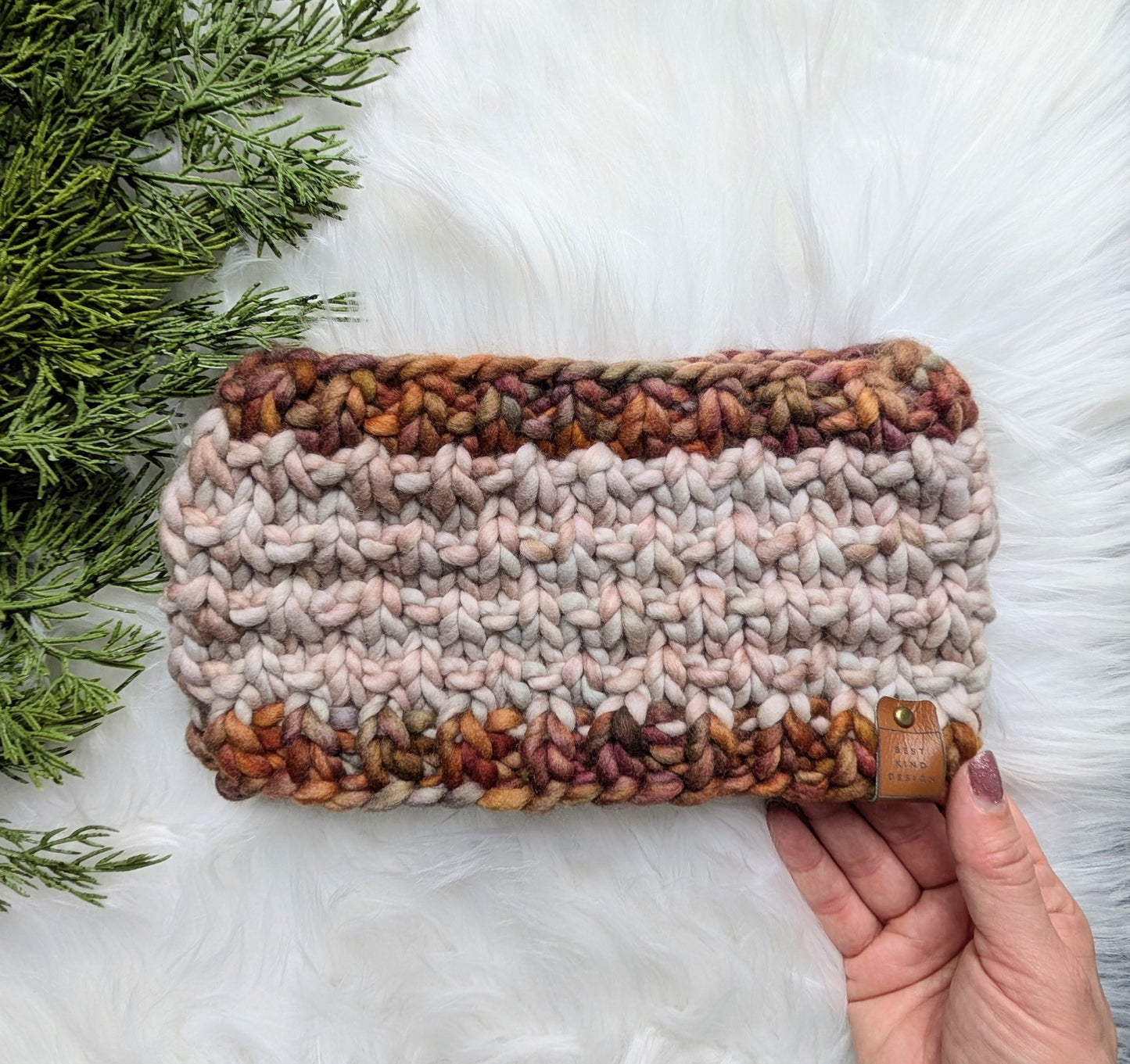 'Hearts Poppin" Luxury Chunky Headband Ear Warmer Womens Large