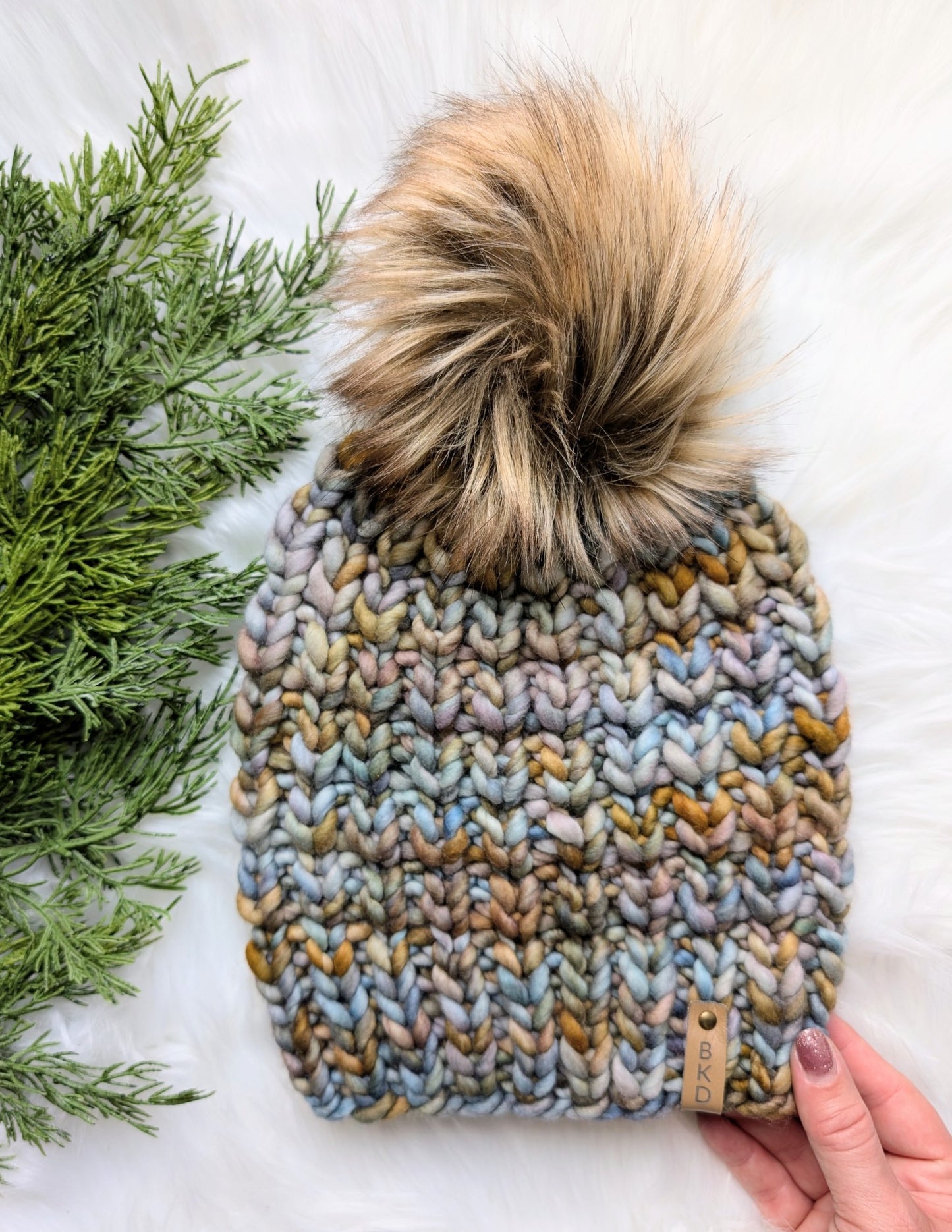 Luxury "Switch" Reversible Adult Winter Beanie Blue