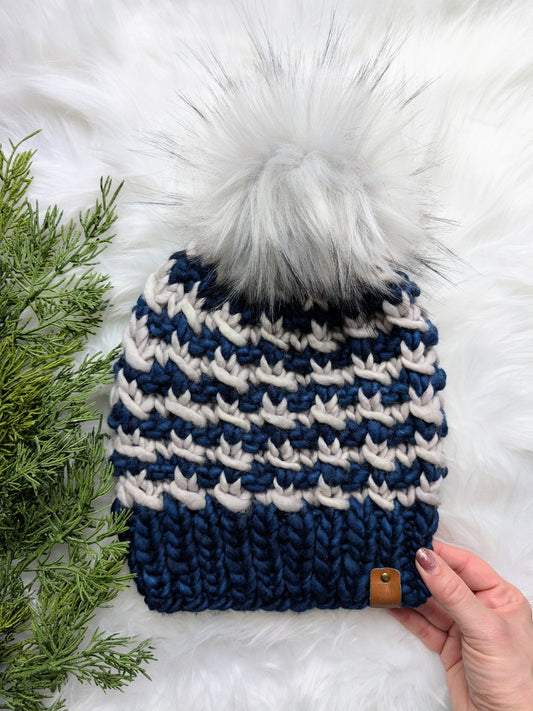 Luxury "Chasing Tides" Adult Winter Beanie Large/Extra Large