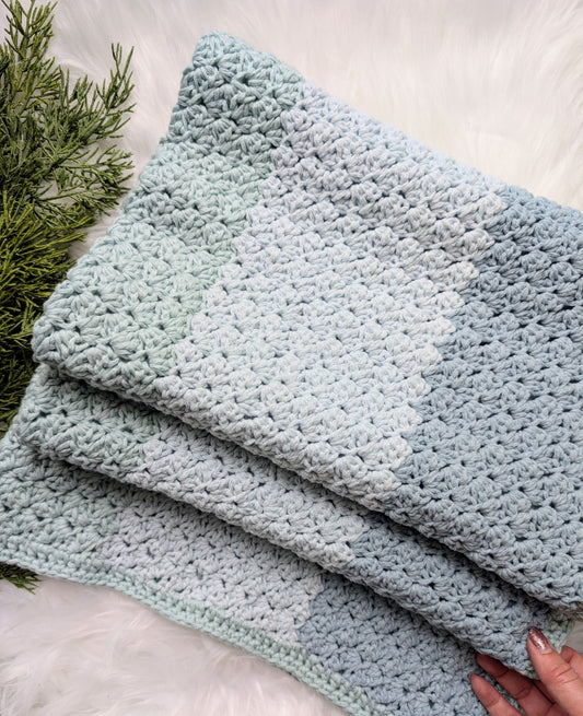 Hand Crocheted Watercolours Baby Blanket