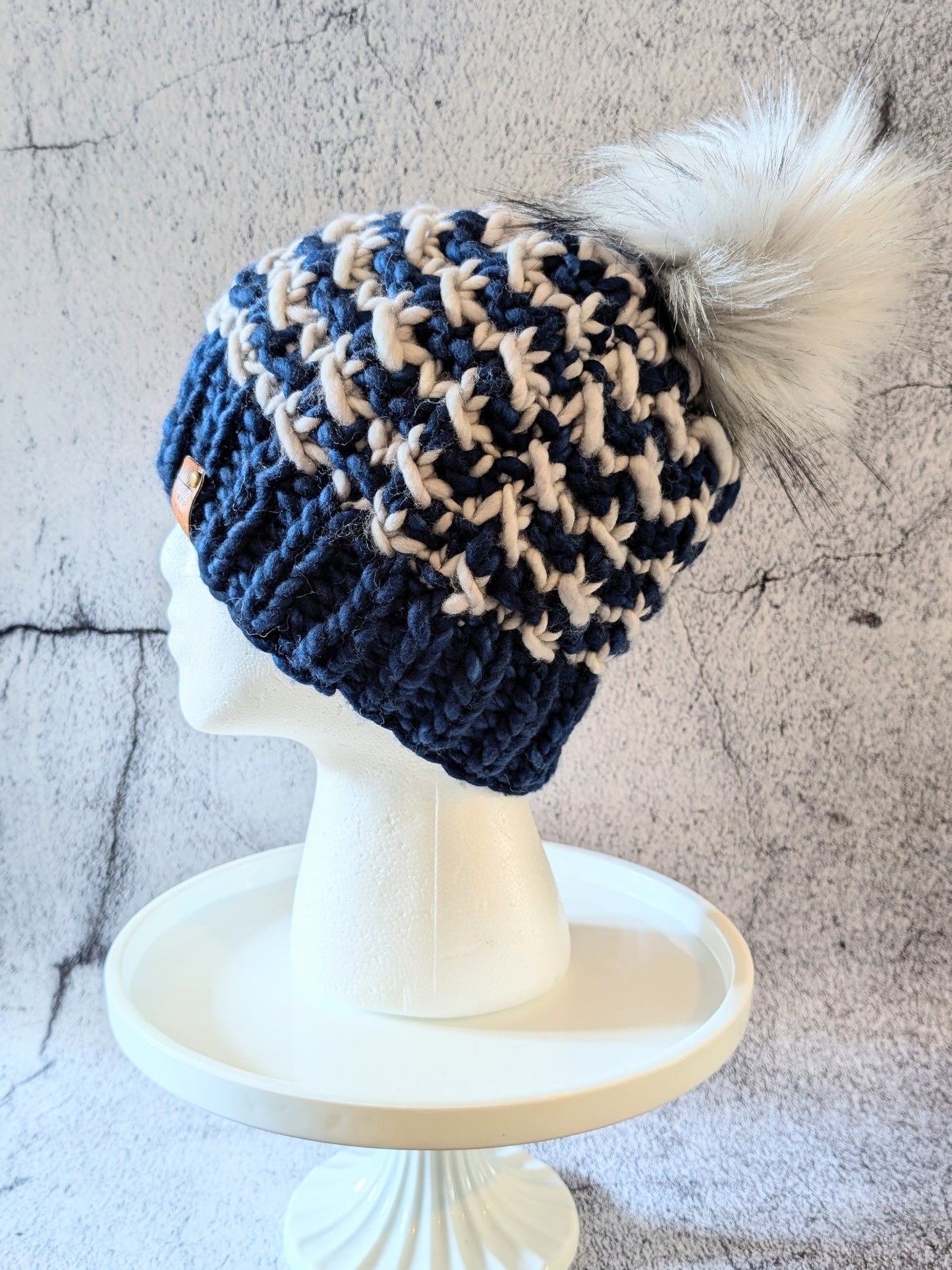 Luxury "Chasing Tides" Adult Winter Beanie Large/Extra Large