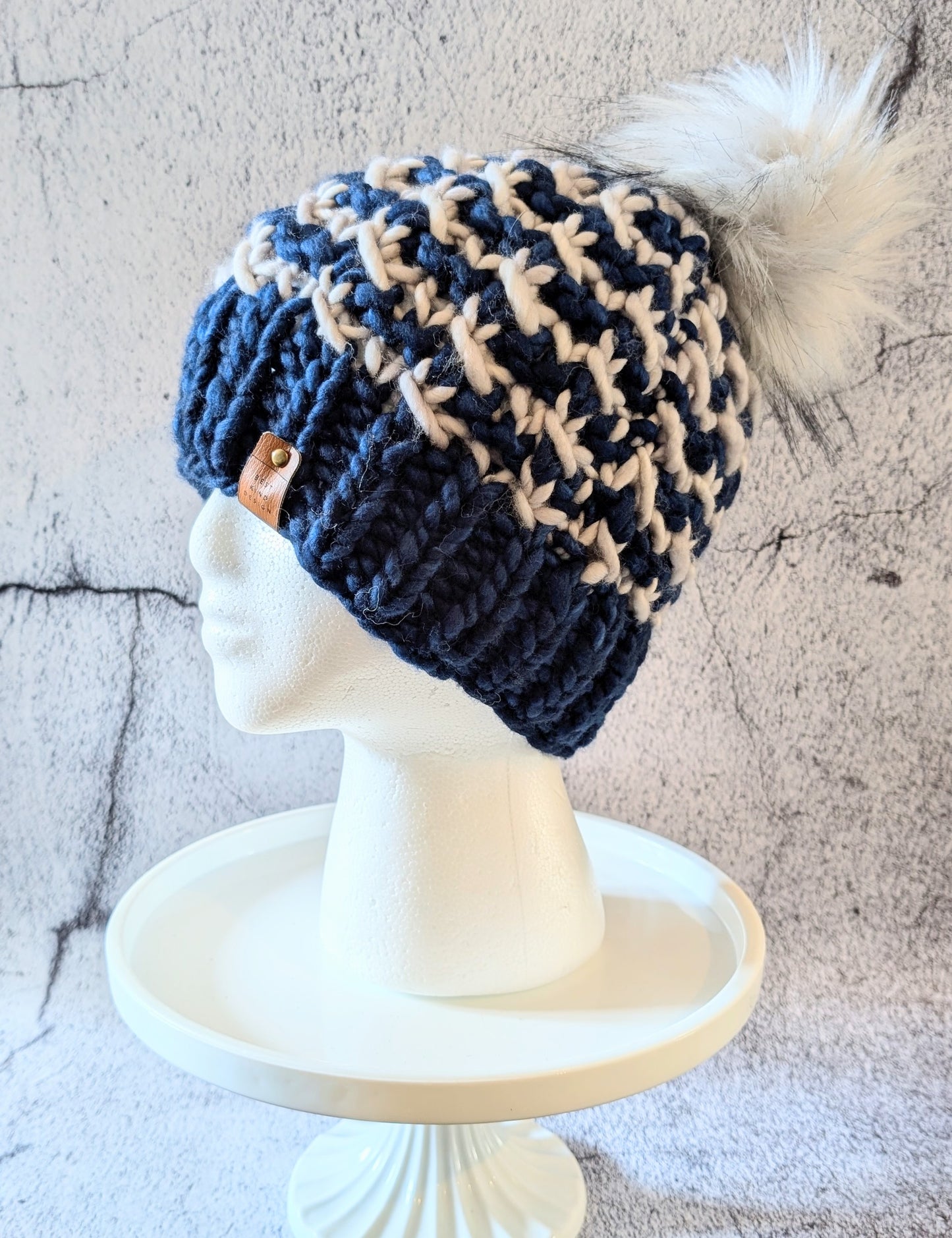 Luxury "Chasing Tides" Adult Winter Beanie Large/Extra Large