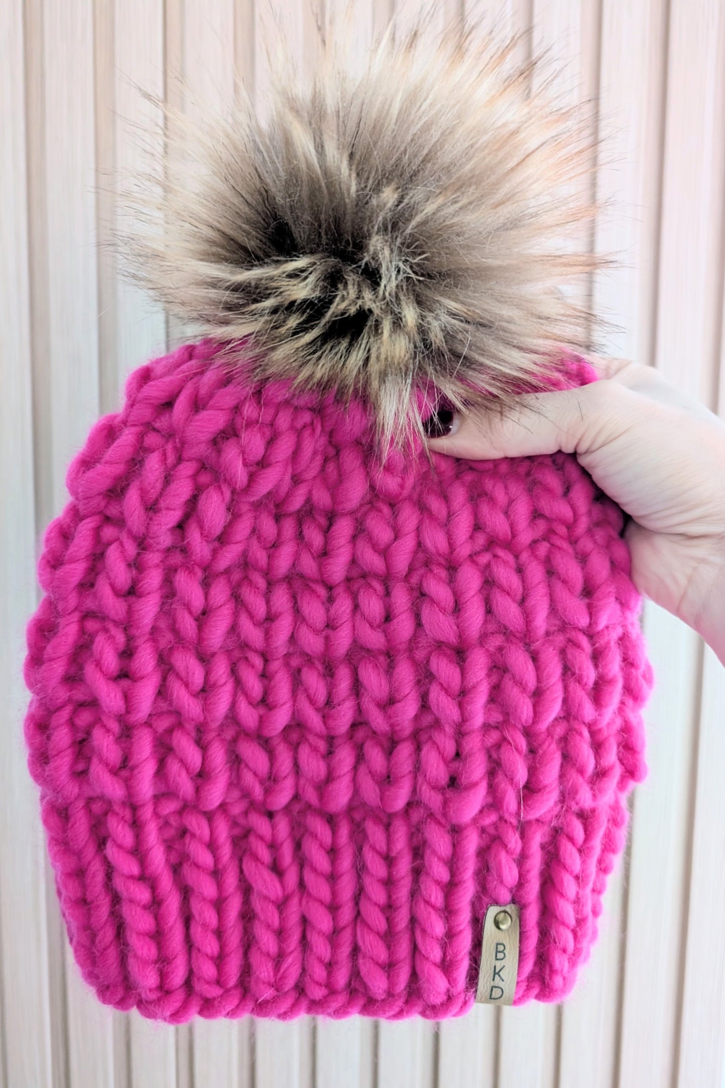 Luxury "Switch" Reversible Adult Winter Beanie Pink