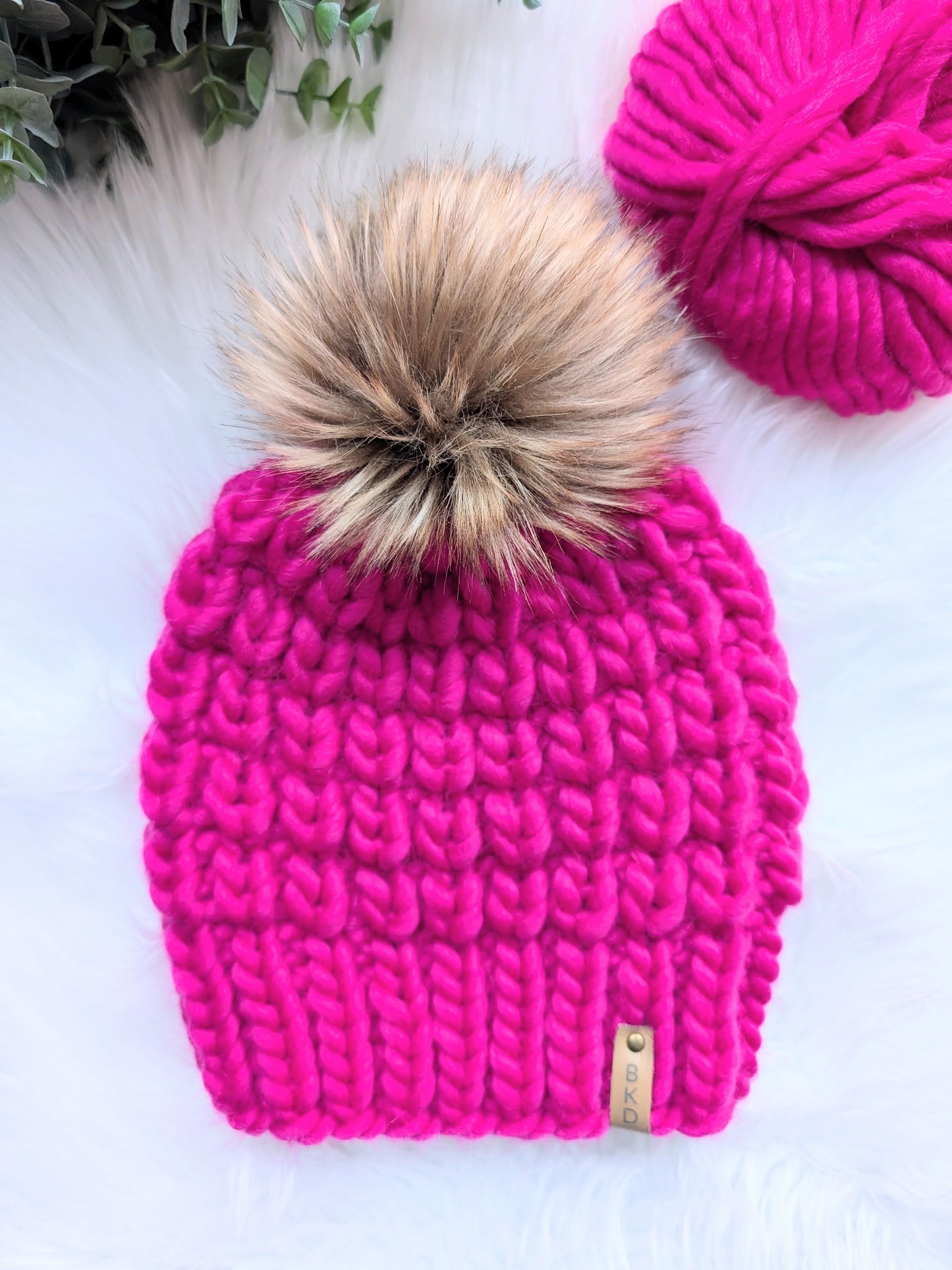 Luxury "Switch" Reversible Adult Winter Beanie Pink