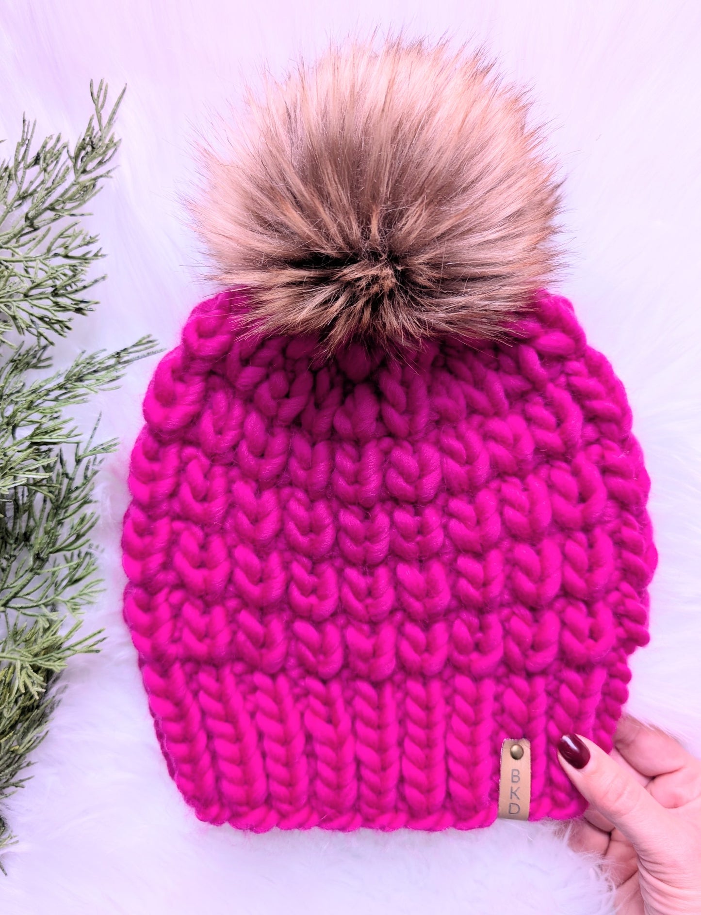 Luxury "Switch" Reversible Adult Winter Beanie Pink